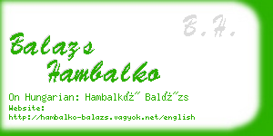 balazs hambalko business card