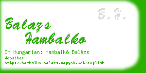 balazs hambalko business card